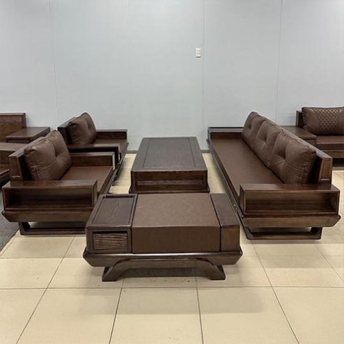 Bàn Ghế Phòng Khách Sofa Gỗ Sồi Đẹp F1351