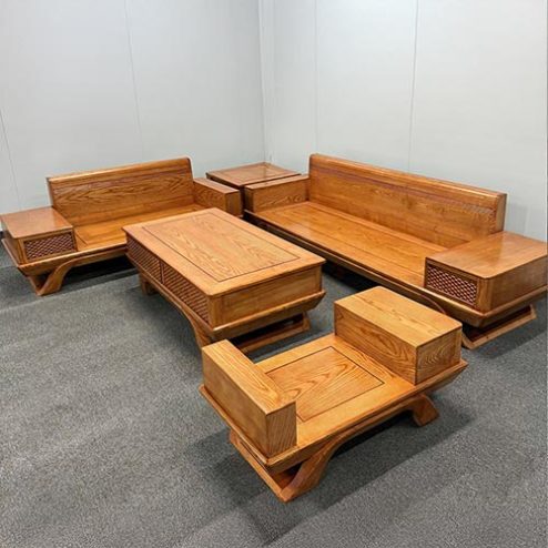 Bàn Ghế Sofa Gỗ Sồi Hiện Đại F-1371