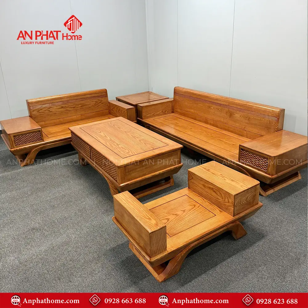 Bàn Ghế Sofa Gỗ Sồi Hiện Đại F-1371 9 Bàn Ghế Sofa Gỗ Sồi Hiện Đại F-1371