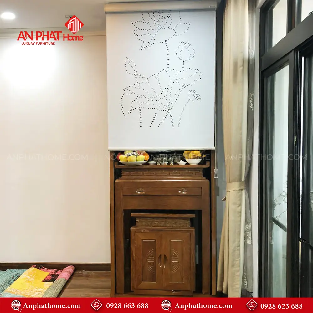 Bàn Thờ Chung Cư Hiện Đại Kết Hợp Rèm Che Bàn Thờ BT-2499 15 Bàn Thờ Chung Cư Hiện Đại Kết Hợp Rèm Che Bàn Thờ BT-2499