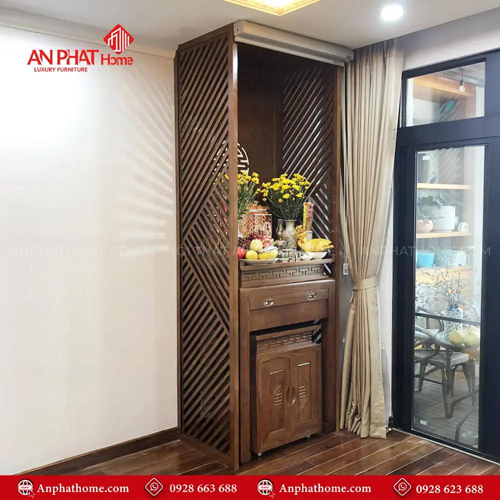 Bàn Thờ Chung Cư Hiện Đại Kết Hợp Rèm Che Bàn Thờ BT-2499 11 Bàn Thờ Chung Cư Hiện Đại Kết Hợp Rèm Che Bàn Thờ BT-2499