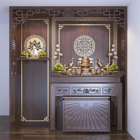 Bàn Thờ Chung Cư Kết Hợp Bàn Thờ Treo Tường Thờ Phật BT-2432