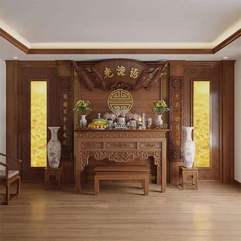 Bàn Thờ Đẹp Gỗ Mít Hiện Đại BT-2452
