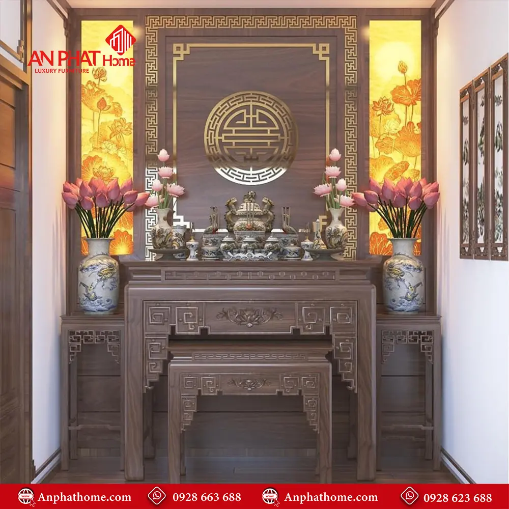 Bàn Thờ Gia Tiên Cho Nhà Chung Cư BT-2423 3 Bàn Thờ Gia Tiên Cho Nhà Chung Cư BT-2423