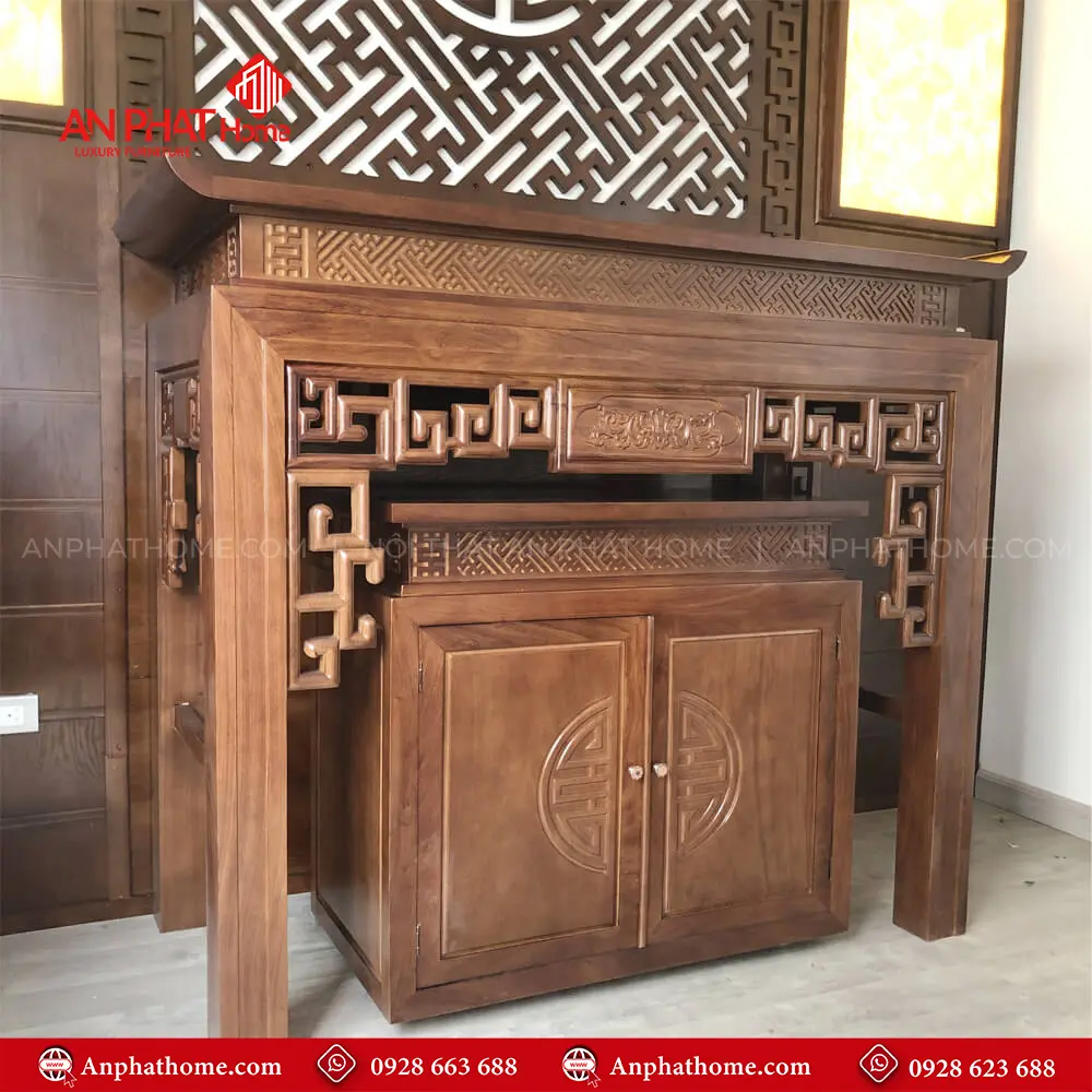 Bàn Thờ Gia Tiên Gỗ Gõ Đỏ BT-2504 9 Bàn Thờ Gia Tiên Gỗ Gõ Đỏ BT-2504
