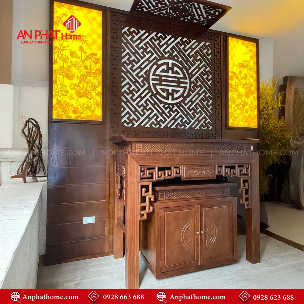 Bàn Thờ Gia Tiên Gỗ Gõ Đỏ BT-2504 7 Bàn Thờ Gia Tiên Gỗ Gõ Đỏ BT-2504