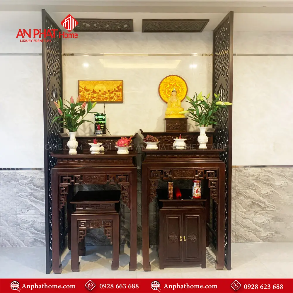 Bàn Thờ Gia Tiên Kết Hợp Bàn Thờ Phật Cho Nhà Chung Cư BT-2497 9 Bàn Thờ Gia Tiên Kết Hợp Bàn Thờ Phật Cho Nhà Chung Cư BT-2497