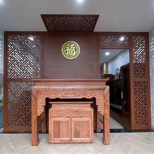 Bàn Thờ Gia Tiên Kết Hợp Vách Ngăn Phòng BT-2575