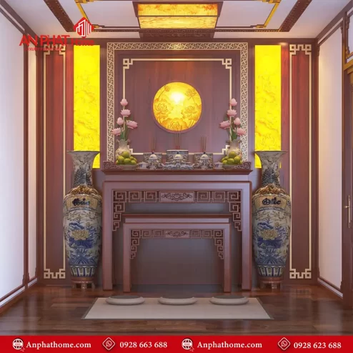 Bàn Thờ Gia Tiên Mẫu Sen Thủng BT-2408