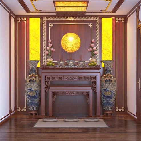 Bàn Thờ Gia Tiên Mẫu Sen Thủng BT-2408