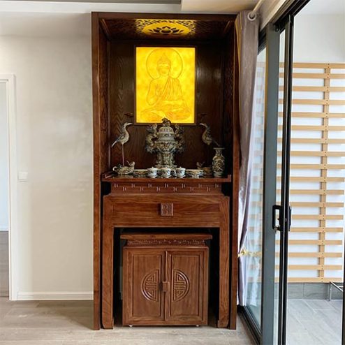 Bàn Thờ Gỗ Gõ Cho Nhà Chung Cư BT-2506