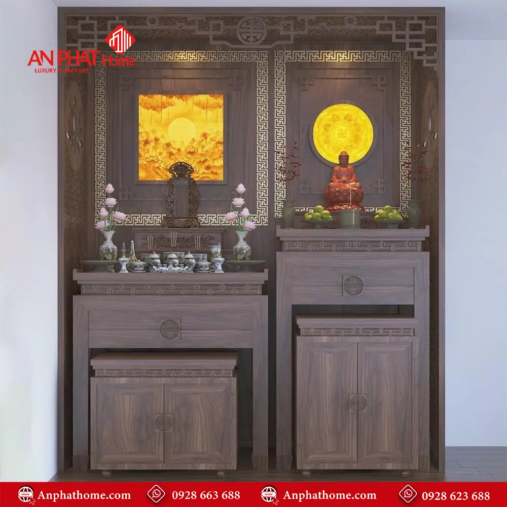 Bàn Thờ Phật Kết Hợp Gia Tiên Cho Nhà Chung Cư Nhỏ Gọn BT-2420 3 Bàn Thờ Phật Kết Hợp Gia Tiên Cho Nhà Chung Cư Nhỏ Gọn BT-2420