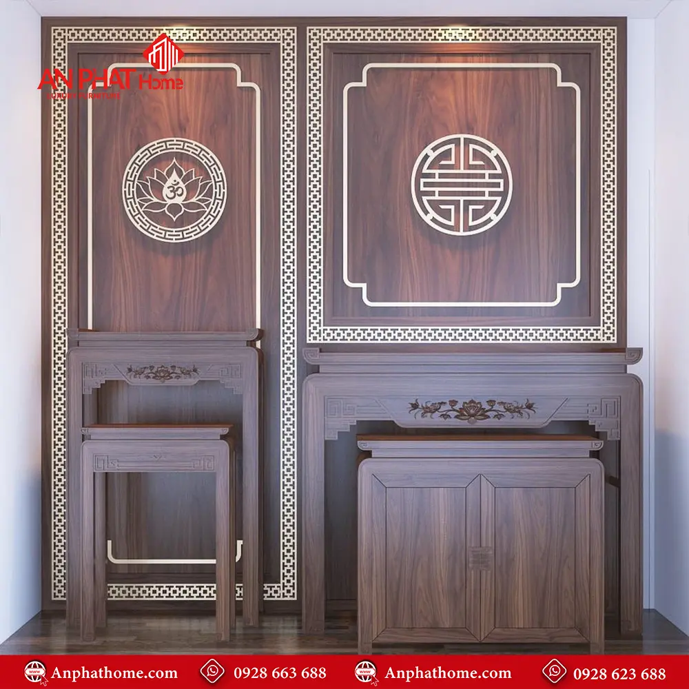 Bàn Thờ Phật Kết Hợp Gia Tiên Đơn Giản BT-2443 3 Bàn Thờ Phật Kết Hợp Gia Tiên Đơn Giản BT-2443