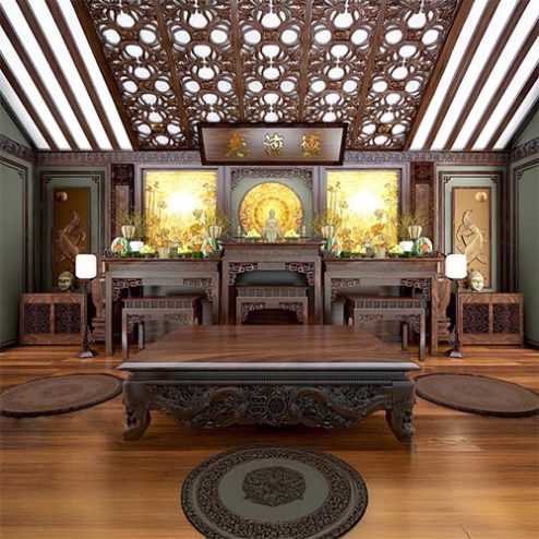 Bàn Thờ Phật Kết Hợp Gia Tiên Nội Ngoại BT-2454