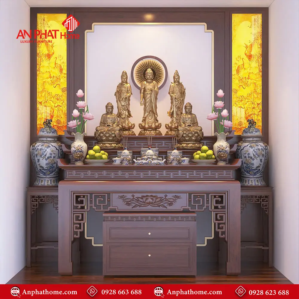 Bàn Thờ Phật Tam Cấp Đẹp BT-2407 3 Bàn Thờ Phật Tam Cấp Đẹp BT-2407