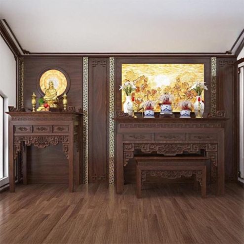 Bàn Thờ Phật Và Gia Tiên Đẹp BT-2453