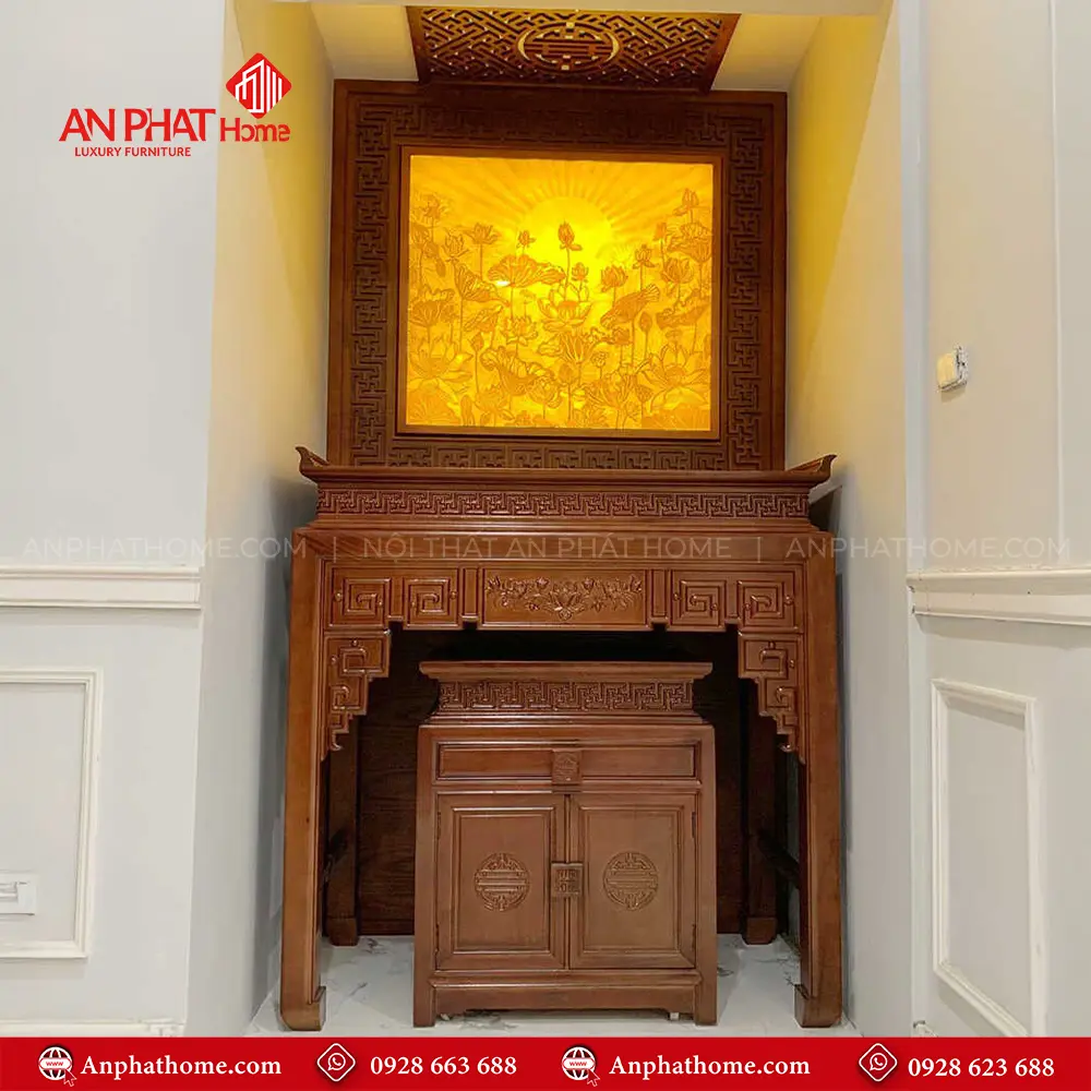 Bàn Thờ Tổ Tiên Nhỏ Gọn Mẫu Triện Sen Liền BT-2465 9 Bàn Thờ Tổ Tiên Nhỏ Gọn Mẫu Triện Sen Liền BT-2465