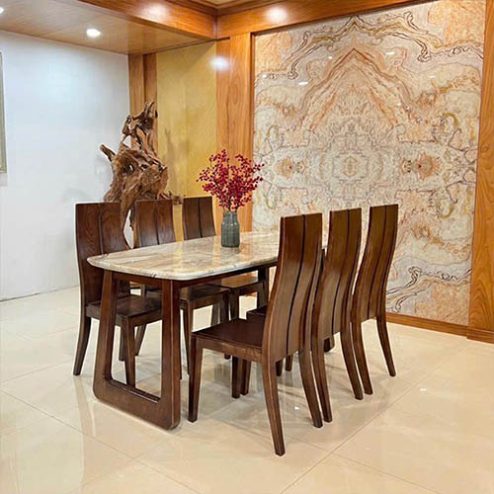 Bộ bàn ăn 6 ghế gỗ sồi hiện đại BA-3000