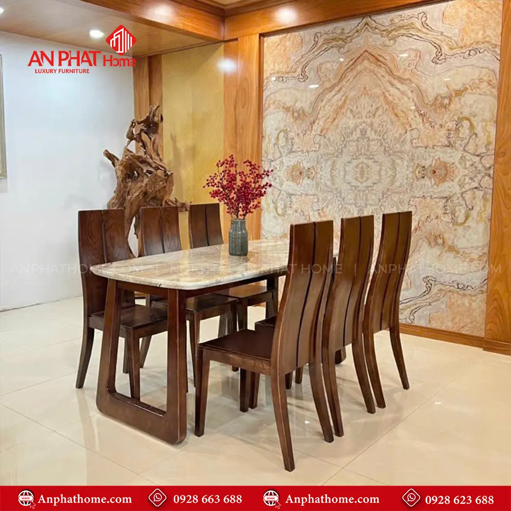 Bộ bàn ăn 6 ghế gỗ sồi hiện đại BA-3000 3 Bộ bàn ăn 6 ghế gỗ sồi hiện đại BA-3000, quý khách có thể lựa chọn kích thước bàn từ dài 1m60 – 1m80 – 2m hoặc lớn hơn, để phù hợp với nhu cầu sử dụng, 1m60 – 1m80 – 2m đi kèm 6 ghế theo bộ, Ngoài da có thể đặt mua thêm số lượng ghế ngồi để phù hợp với nhu cầu sử dụng. Lưu ý mẫu bàn BA-2098 chỉ phù hợp làm từ kích thước dài 1m60 trở lên, nhỏ hơn quý khách lựa chọn mẫu chân đơn để phù hợp với thiết kế