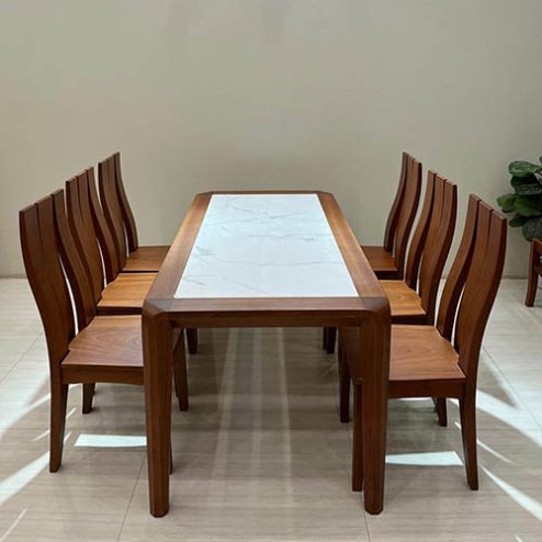 Bộ bàn ăn 6 ghế gỗ xoan đào hiện đại BA-2086
