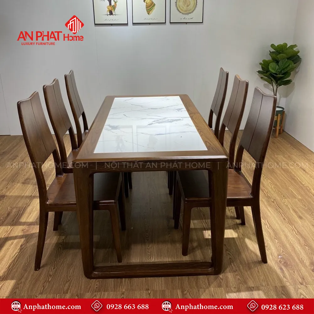 Bộ bàn ăn gỗ sồi mặt đá 6 ghế hiện đại BA-3008 5 Bộ bàn ăn gỗ sồi mặt đá 6 ghế hiện đại BA-3008, quý khách có thể lựa chọn kích thước bàn từ dài 1m20 – 1m80 hoặc lớn hơn, để phù hợp với nhu cầu sử dụng, Bộ bàn 1m20 sẽ đi kèm 4 ghế, bàn 1m40 – 1m60 – 1m80 đi kèm 6 ghế theo bộ, Ngoài da có thể đặt mua thêm số lượng ghế ngồi để phù hợp với nhu cầu sử dụng.