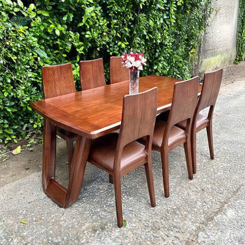 Bộ bàn ăn gỗ sồi nga hiện đại 6 ghế BA-2097