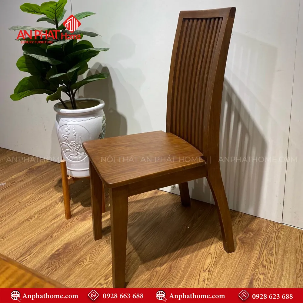 Bộ bàn ăn gỗ sồi nga mặt đá 6 ghế sơn màu óc chó BA-3003 6 bo ban an go soi nga mat da 6 ghe son mau oc cho ba 3003 1