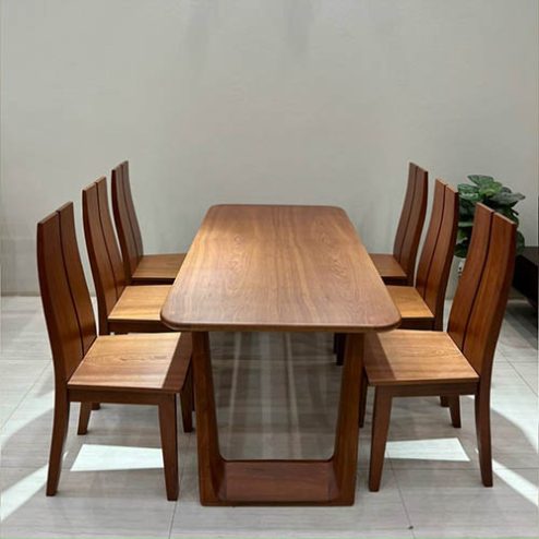 Bộ bàn ăn gỗ xoan đào 6 ghế hiện đại BA-2084