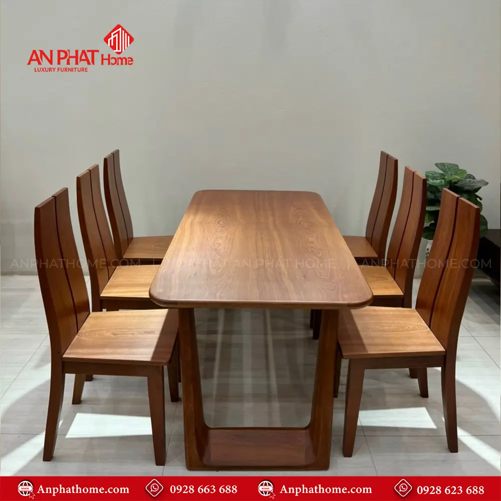 Bộ bàn ăn gỗ xoan đào 6 ghế hiện đại BA-2084 3 Bộ bàn ăn gỗ xoan đào 6 ghế hiện đại BA-2084, quý khách có thể lựa chọn kích thước bàn từ dài 1m20 – 1m80 hoặc lớn hơn, để phù hợp với nhu cầu sử dụng, Bộ bàn 1m20 sẽ đi kèm 4 ghế, bàn 1m40 – 1m60 – 1m80 đi kèm 6 ghế theo bộ, Ngoài da có thể đặt mua thêm số lượng ghế ngồi để phù hợp với nhu cầu sử dụng.
