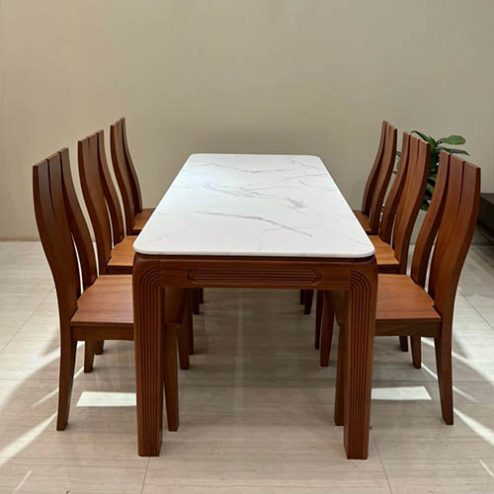 Bộ bàn ăn gỗ xoan đào 6 ghế hiện đại BA-2087