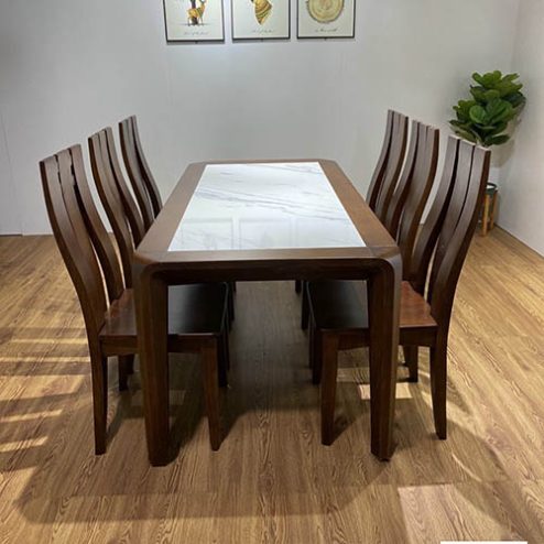 Bộ bàn ăn hiện đại 6 ghế gỗ sồi nga BA-3022