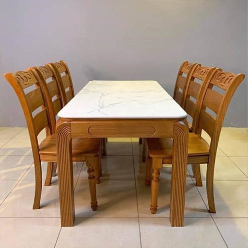 Bộ bàn ghế ăn gỗ sồi nga BA-3009