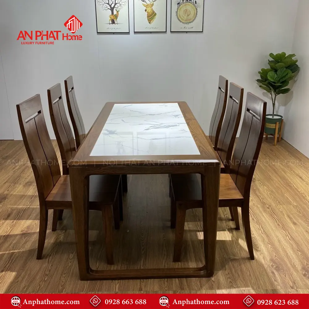 Bộ bàn ghế ăn gỗ sồi sơn màu óc chó cao cấp BA-3006 3 Bộ bàn ghế ăn gỗ sồi sơn màu óc chó cao cấp BA-3006, quý khách có thể lựa chọn kích thước bàn từ dài 1m20 – 1m80 hoặc lớn hơn, để phù hợp với nhu cầu sử dụng, Bộ bàn 1m20 sẽ đi kèm 4 ghế, bàn 1m40 – 1m60 – 1m80 đi kèm 6 ghế theo bộ, Ngoài da có thể đặt mua thêm số lượng ghế ngồi để phù hợp với nhu cầu sử dụng.