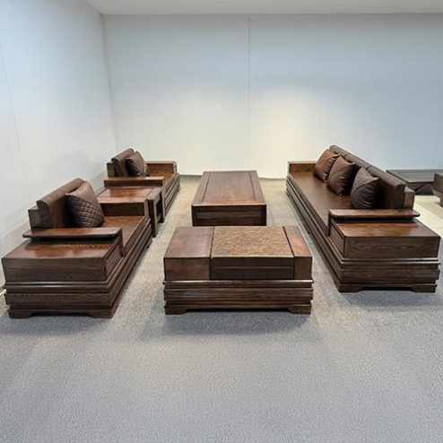 Bộ Bàn Ghế Phòng Khách Gỗ Sồi Mẫu Sofa Hiện Đại F-1372