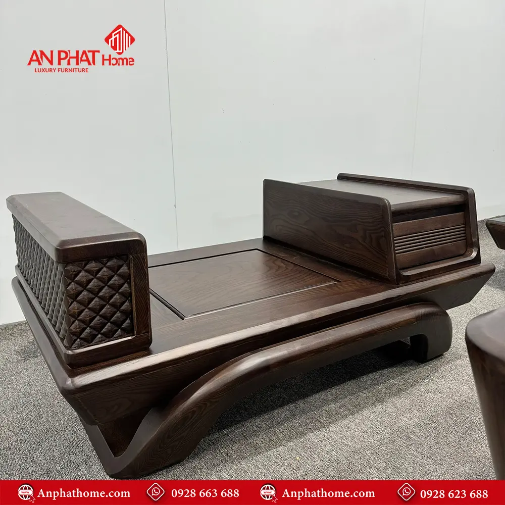 Bộ Bàn Ghế Phòng Khách Sofa Gỗ Sồi Cao Cấp F-1348 11 Bộ bàn ghế đẹp, được trạm khắc tỉ mỉ từng chi tiết nhỏ