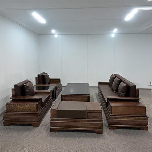 Bộ Bàn Ghế Salon Sofa Gỗ Sồi Đẹp F-1355