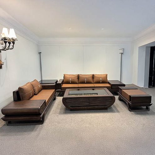 Bộ Bàn Ghế Sofa Gỗ Sồi Cao Cấp, Hiện Đại F-1353