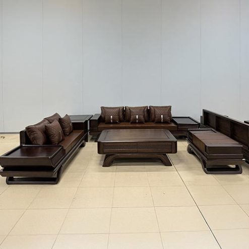 Bộ Bàn Ghế Sofa Gỗ Sồi Cao Cấp Sang Trọng F-1350