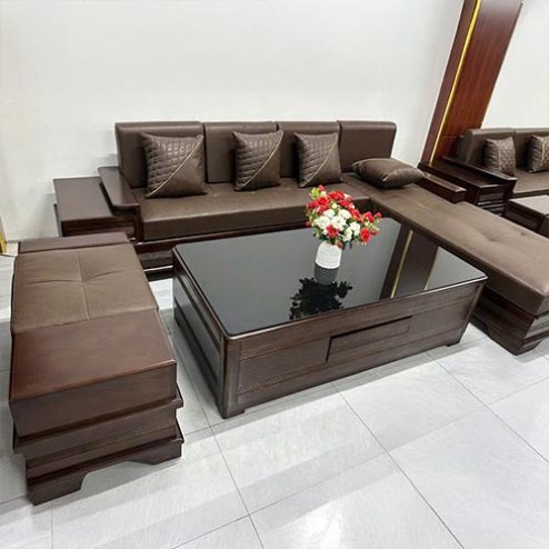 Bộ Bàn Ghế Sofa Gỗ Sồi Hiện Đại F-1309