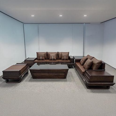 Bộ Bàn Ghế Sofa Gỗ Sồi Nga Cao Cấp Hiện Đại F-1354