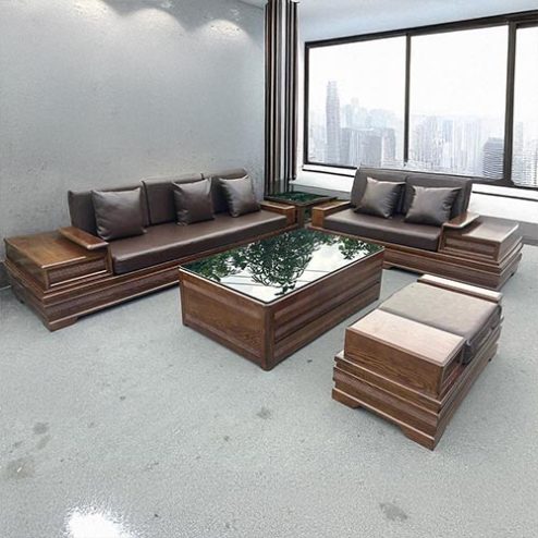 Bộ Bàn Ghế Sofa Hiện Đại Gỗ Sồi Nga F-1327