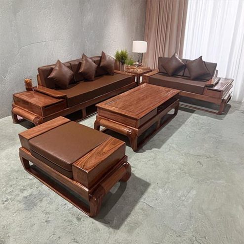 Bộ Bàn Ghế Sofa Phòng Khách Gỗ Hương Đá F-1316