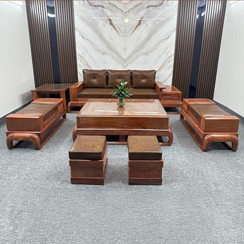 Bộ Bàn Ghế Sofa Phòng Khách Gỗ Hương Đá Hiện Đại F-1324