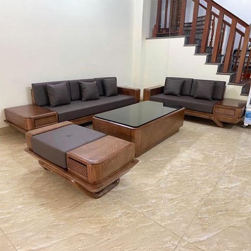 Bộ Bàn Ghế Sofa Phòng Khách Gỗ Sồi F-1312