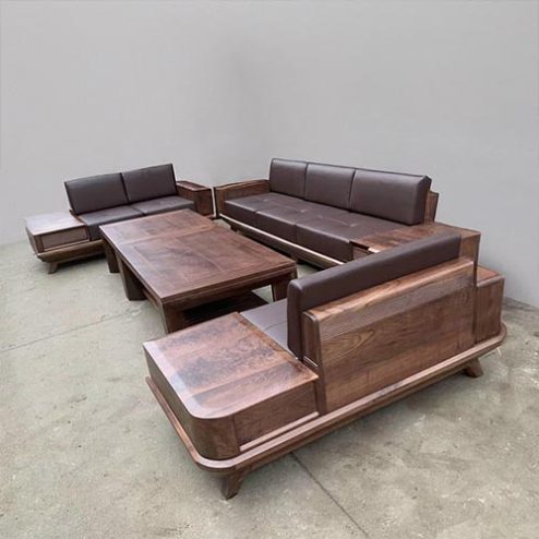 Bộ Sofa Gỗ Óc Chó Sang Trọng Cao Cấp F-1336