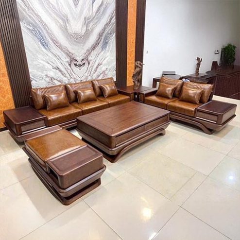 Bộ Sofa Phòng Khách Gỗ Sồi Hiện Đại Sang Trọng F-1339
