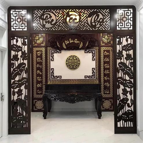 Cửa Vách Kết Hợp Vách Ốp Phòng Thờ VN-4374