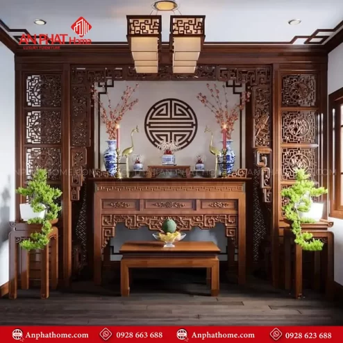 Cửa Vách Phòng Thờ Hiện Đại VN-4384