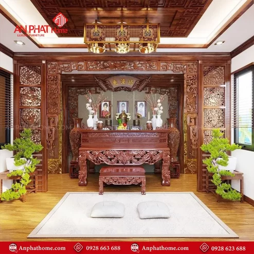 Không Gian Phòng Thờ Biệt Thự Cao Cấp BT-2545
