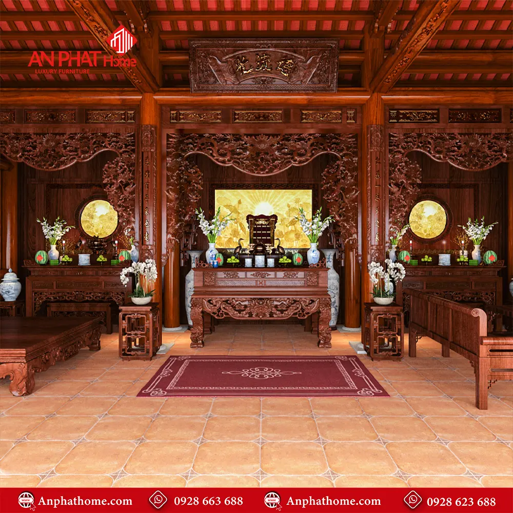 Không Gian Thờ Cho Nhà Thờ Họ BT-2424 3 Không Gian Thờ Cho Nhà Thờ Họ BT-2424